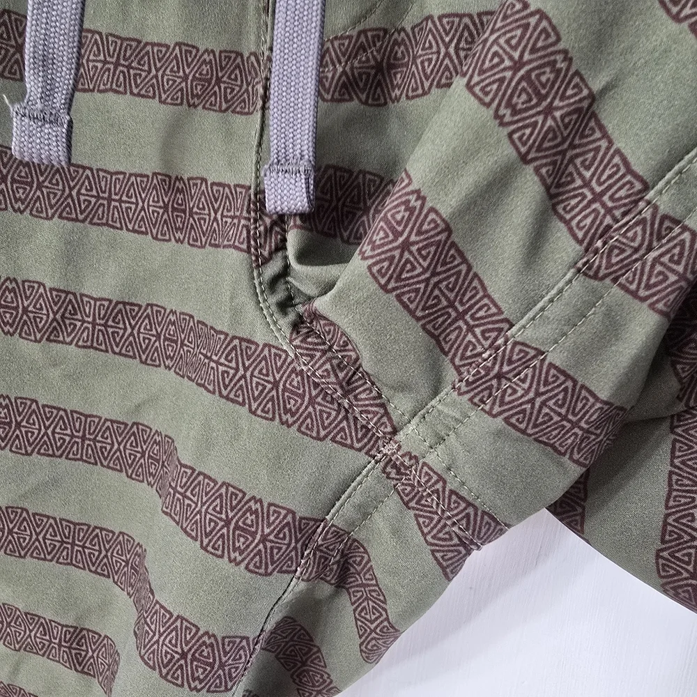 Prana Riveter Board Shorts Algae Stripe Swimming Bathing Suit Trunks Size 28